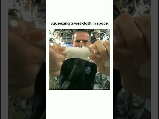 What happens when you SQUEEZE a wet towel in SPACE? 😱😱#shorts #biomedictation #space