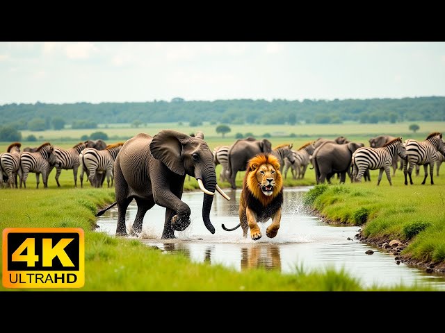 4K African Wildlife: Serengeti National Park - Scenic Wildlife Film With Real Sounds