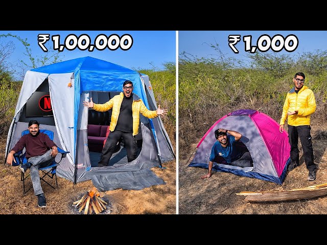 Low Budget VS Expensive Camping In Jungle - ₹1000 Vs ₹50000 Overnight Tent