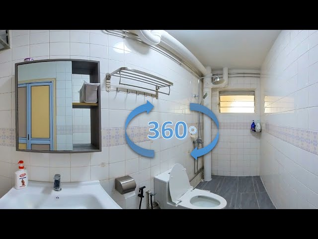 Common toilet renovation makeover before and after 4K 360 video!  Sg HDB, drag ard 2 view