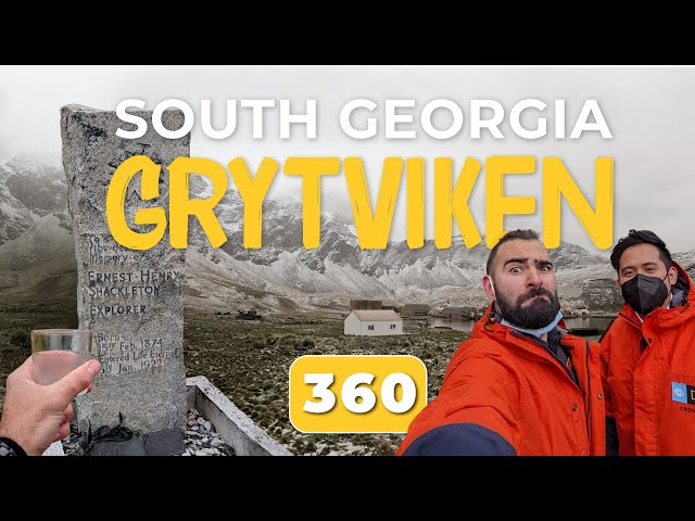 360 Tour | Grytviken, abandoned whaling station and escaping sea lions 🏃🦭| 4K  with Captions