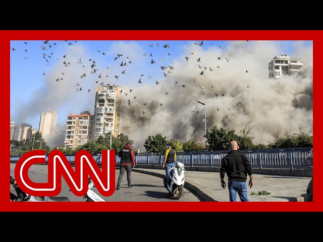 Video shows moment Israeli strike flattened building in Beirut