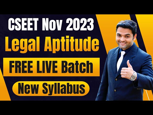 FREE CSEET Legal Aptitude New Syllabus LIVE Classes for November 2023 Exam | Lecture 8