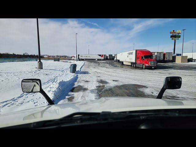 Live action trucking  driving from North Platte Nebraska to Mankato Minnesota 2-14-25