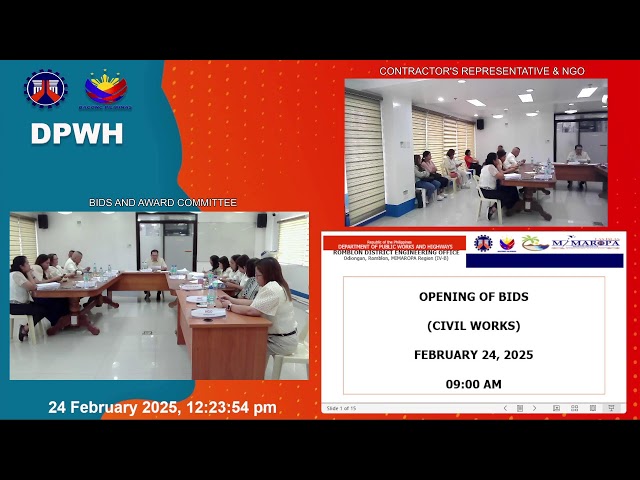 OPENING OF BIDS (CIVIL WORKS)