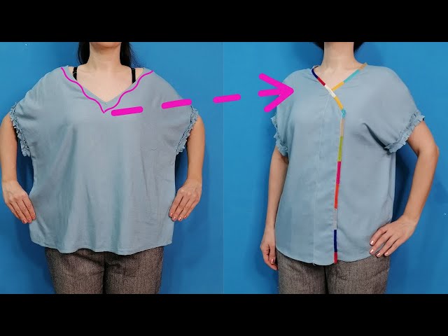 Amazing Tricks , How to Downsize a Wide neckline easily and quickly !