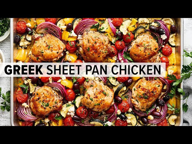 SHEET PAN CHICKEN DINNER | loaded with Greek & Mediterranean flavors!