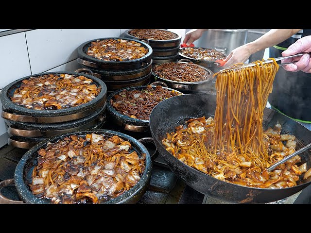 Ultimate wok skill ! BEST 4 amazing Chinese noodle & dish masters in Korea - Korean street food