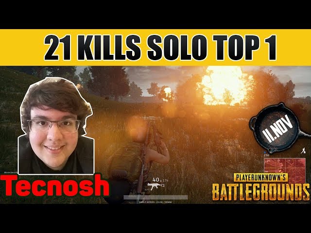 Tecnosh 21 kills win SOLO game TPP [SA] 11.NOV- PUBG highlights Top 1 #7