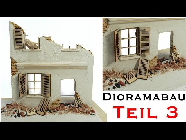 Hausruine selber bauen Tiger 1 Winter-Diorama 1:35 Modellbau Teil 3