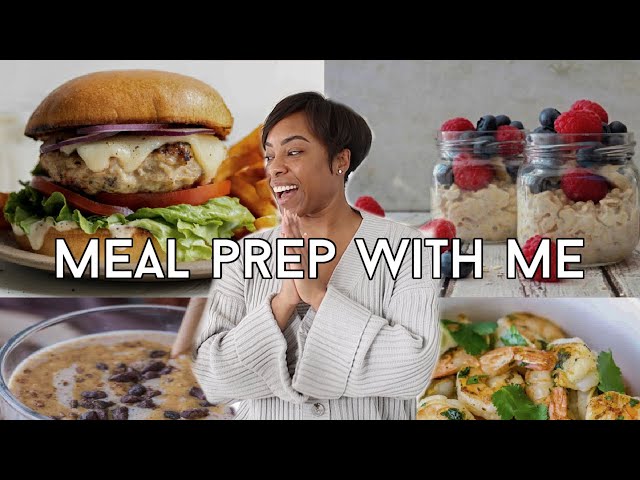 MEAL PREP WITH ME | Healthy High Protein Meals! Overnight Oats, Chicken Burgers, Cilantro Shrimp