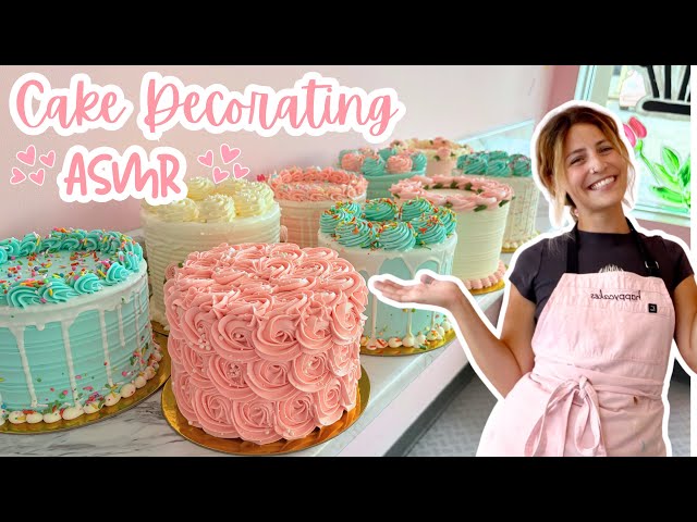 Satisfying Cake Decorating ASMR | 9 Cake in 40 Minutes! [Un-Edited]| [No Talking] [No Music]