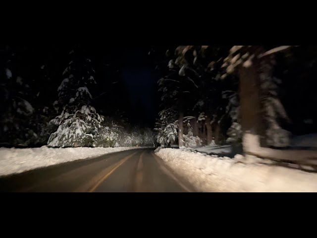 Driving UP to the SNOW from Redlands to Big Bear on Hwy 38 after the HUGE Snowstorm. 1/26/2021. EASY