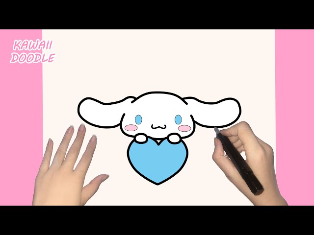 🌸HOW TO DRAW CUTE CINNAMOROLL HEART ICON~ STEP BY STEP ~ KAWAII DOODLE