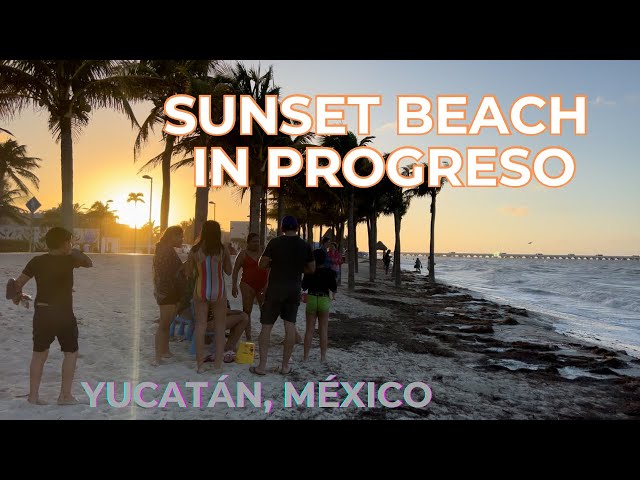 Sunset walk on Playa de Progreso in Progreso, Yucatán, Mexico on a 4K adventure time walking tour!