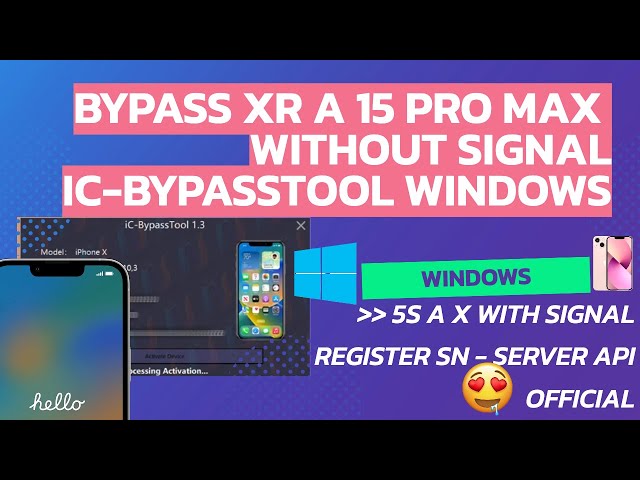 IC-BYPASS TOOL XR A 15 PRO MAX WITHOUT SIGNAL WINDOWS FULL SERVICES , FIX NOTIFICACIONES,SYNC , OTA