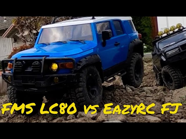 FMS LC80 & EazyRC Triton Bouncing Bashing & Grinding The Garden Course FJ vs Land Cruiser