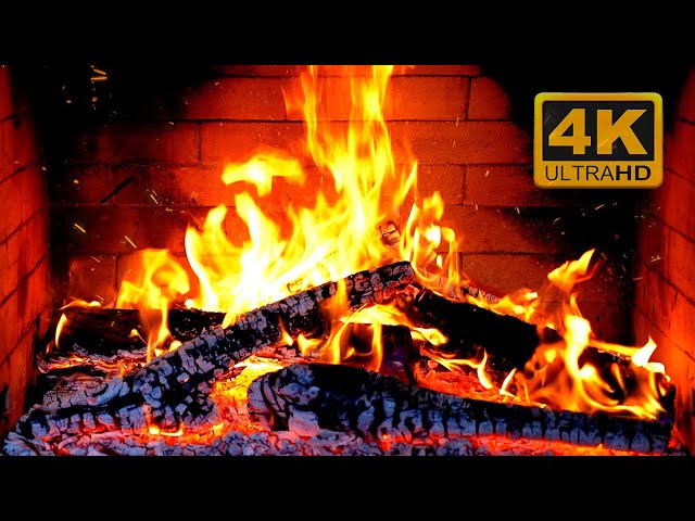 🔥 Fireplace 4K UHD! Fireplace with Crackling Fire Sounds. Fireplace Burning for Home