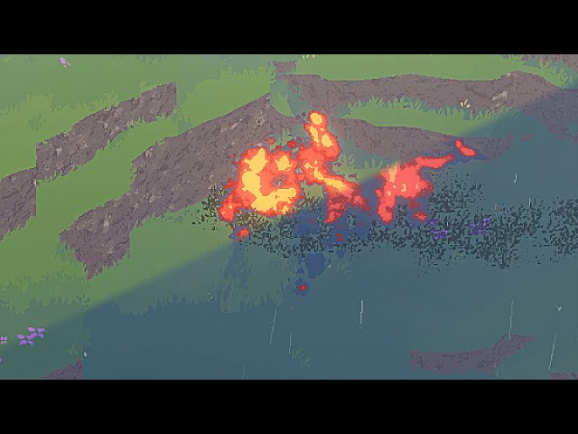 Fire/Rain/Grass Interaction System