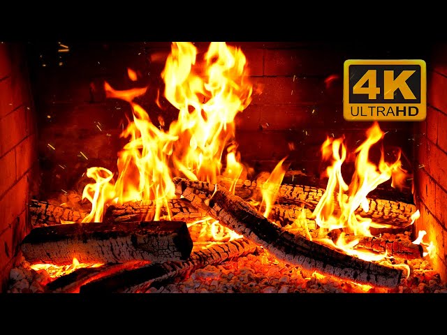 🔥 Cozy Fireplace 4K (12 HOURS). Fireplace with Crackling Fire Sounds. Fireplace Ambience