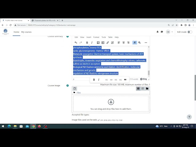 How to use Moodle as a Department Manager( part 1) Presidency University-Learning Management System.