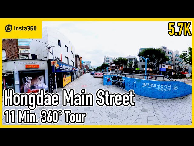 Hongdae Main Street 360° Tour | 5.7K | Ep.315 | Insta360 One X | Social Distancing Lv 2.5