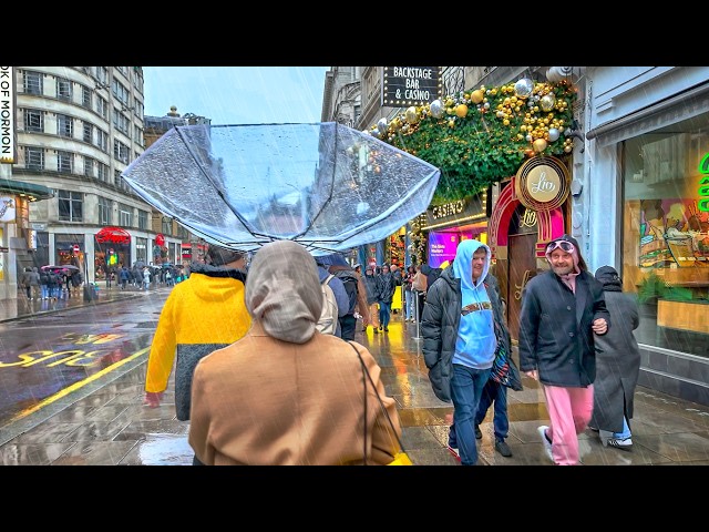 London City Tour 2025 ☔️ Rainy London Winter Walk, West End to City of London | 4K HDR