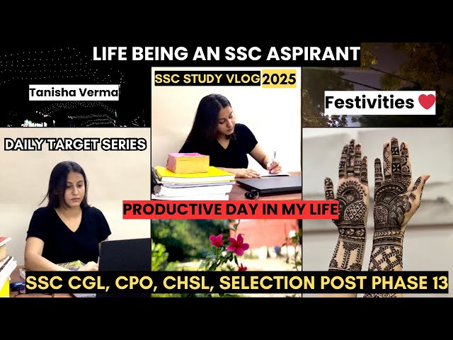 SSC Study Vlog 2025📚|A day in my life❤️| Realistic & Productive| A Productive Day#ssc #vlog