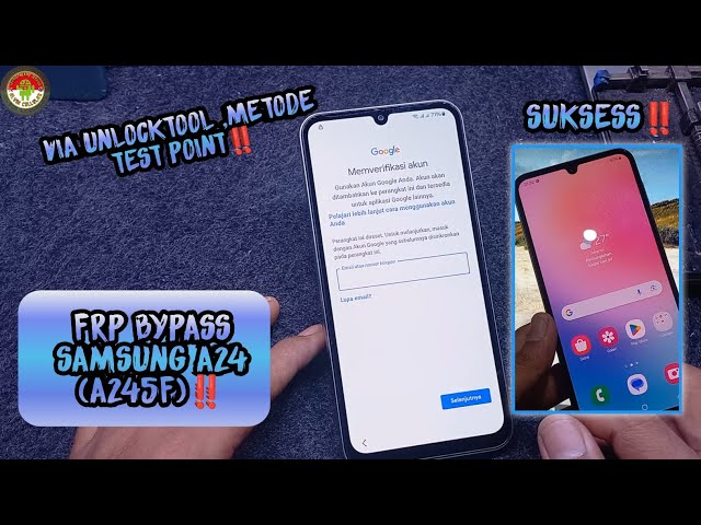 FRP BYPASS SAMSUNG A24 (A245F), DENGAN UNLOCKTOOL METODE TEST POINT,DONE‼️