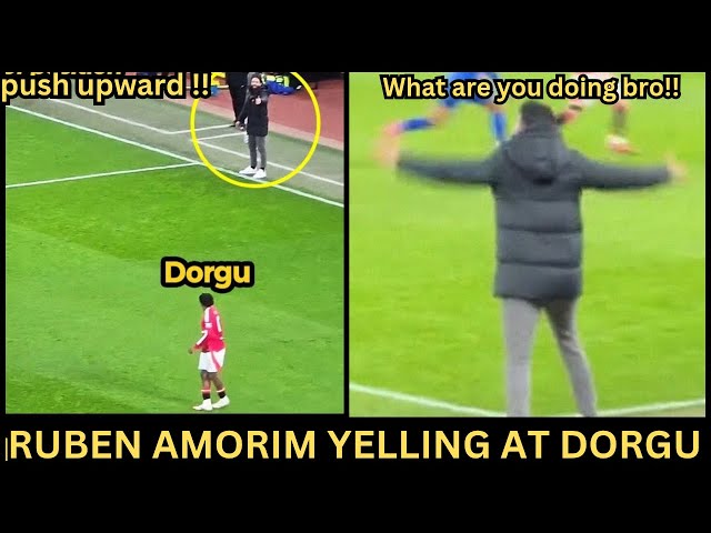 Ruben Amorim seen YELLING at Dorgu asking him to"PRESS" out of position, but look why | Man Utd News