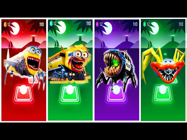 Minion EXE vs Police Car Head Eater vs Lightning McQueen Head Eater Tiles Hop Edm Rush