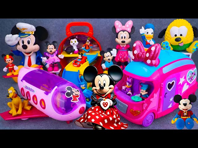 9 Min Satisfying With Unboxing Minnie Mouse Airplane toys, Mickey Mouse outdoor camper Playset ASMR