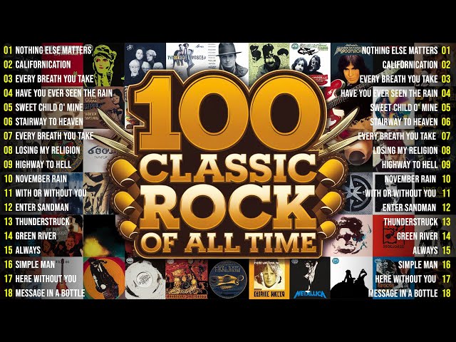 Ultimate Classic Rock Songs 70s 80s 90s 💥 Guns N' Roses, Aerosmith, Bon Jovi, Metallica, Queen