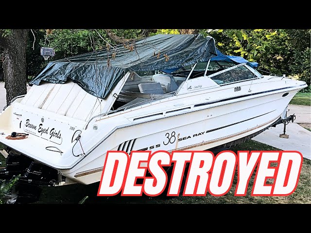 Watch As We DESTROY The Hull Of A 1990’s YACHT | 1992 Sea Ray 380 Sun Sport Boat Restoration