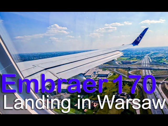 LOT Embraer E170 Landing in Warsaw, Polland - Warszawa  - 4K/UHD 60fps