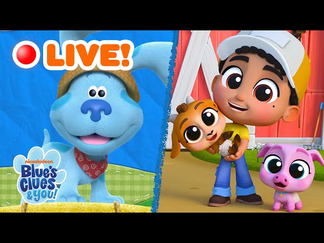 🔴 LIVE: Guess the MISSING Color Games w/ Blue, Farmer Milo, & Baby Animals! | Blue's Clues & You!