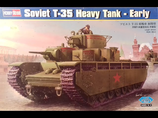 WHATS IN THE BOX? HOBBY BOSS 1/35, 83841; T-35 RUSSIAN HEAVY TANK. MIKEY'S MODEL BARN KIT REVIEW 4.