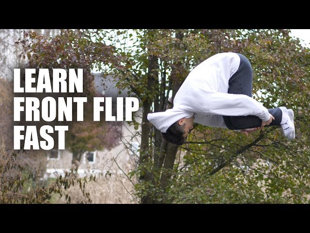 Learn Front Flip on Ground But First On The Trampoline