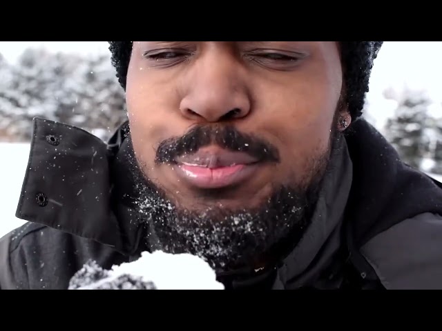 CoryxKenshin eats snow from his backyard