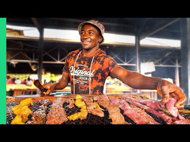 African Street Food in Namibia!!! OUTRAGEOUS Worms, Kapana and Rare Meats!!