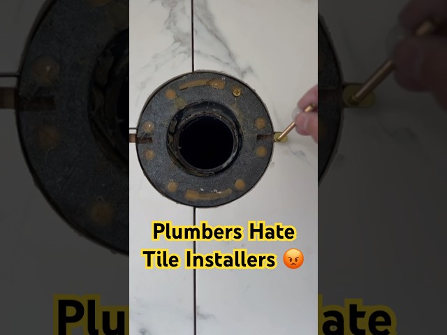 Plumbers Hate Tile Installers 😡 How to set tile around a Toilet Flange. #bathroomrenovation