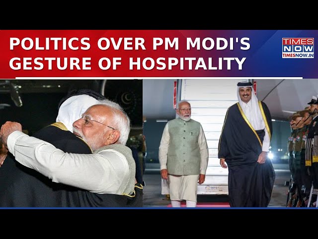 Congress Hurls 'PM Hugs The Rich' Dig As Prime Minister Narendra Modi Receives Amir Of Qatar