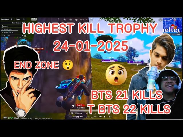 BTS 21 KILLS 😳 T BTS 22 KILLS 😳 Highest Kills Trophy Last zone #madan #bgmilivetamil #madanop #bts