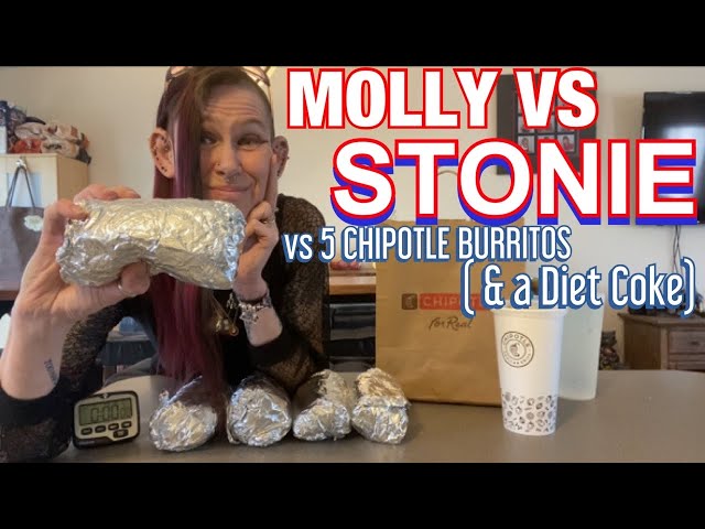 5 CHIPOTLE BURRITOS (& Diet Coke) Molly VS Matt Stonie | MOM VS FOOD