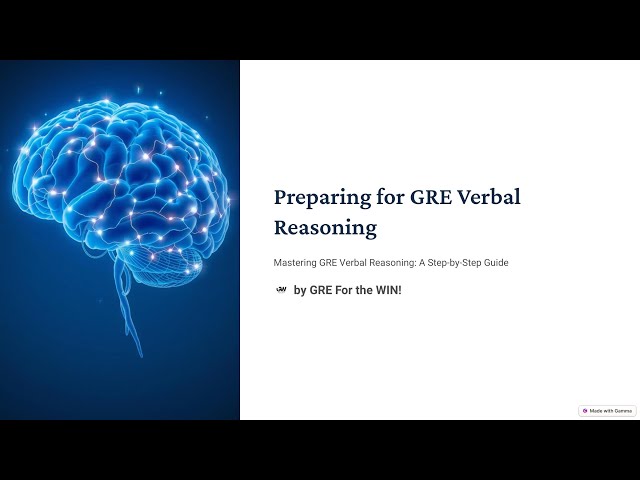 GRE Verbal Reasoning Preparation