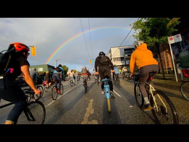 Rainbow Ride! April 2024 Critical Mass, Vancouver BC