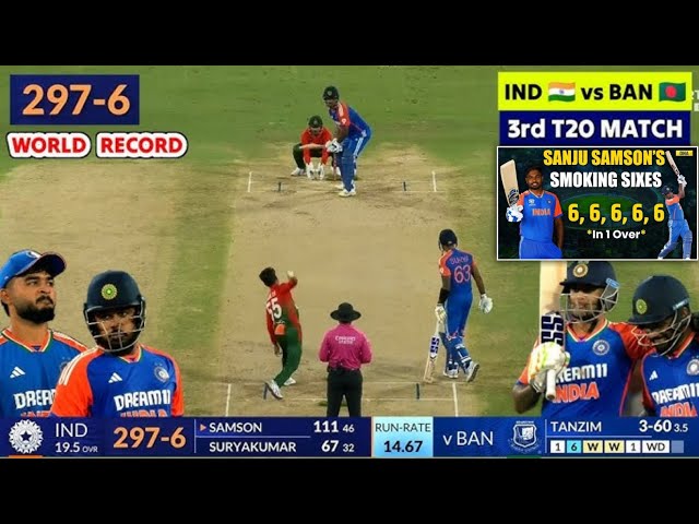 Sanju Samson 5 Sixes In One Over || India vs Bangladesh Highlights 2024 3nd T20 ||#india#t20cricket