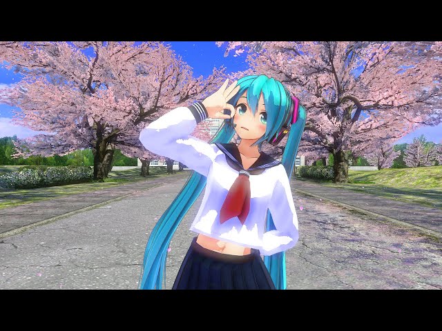 【MMD VR180 4K】初音ミク 桜の雨【YYB Hatsune Miku】