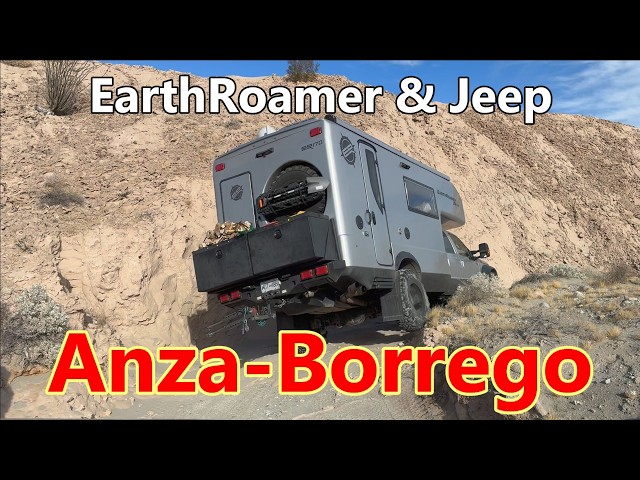 EarthRoamer and Jeep go Offroading in Anza-Borrego