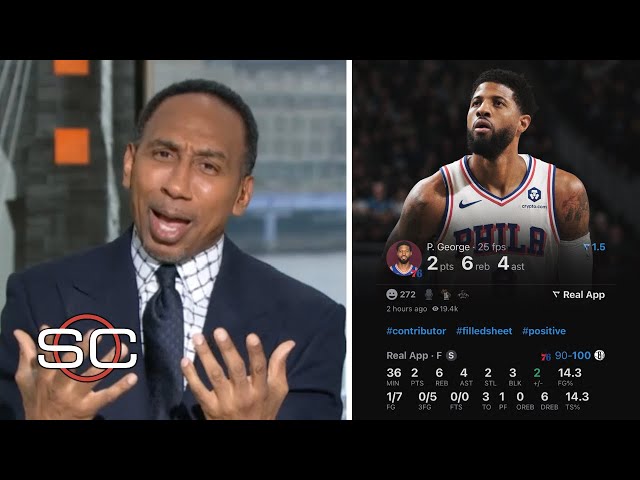 "Paul George 48 minutes 2 points ... WTF" - Stephen A. reacts to 76ers fall to Nets 100-96